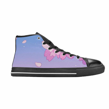 MEN'S Anime Cherry Blossom High Top Canvas Vibrant Chaos Custom Sneakers