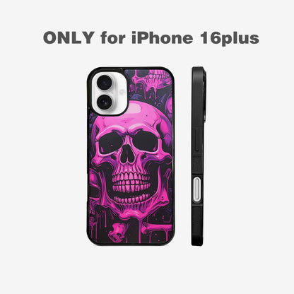 iPhone 16 Plus Case — Pink Purple Skeletons Neon Drip Melting, Custom Print Case Cover