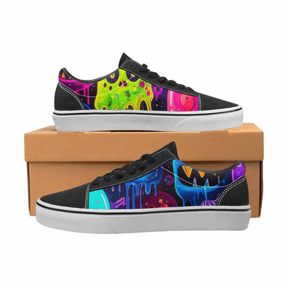 WOMEN'S Ice Cream Monsters  Lace-Up Canvas Kaleidoscope Custom Sneakers