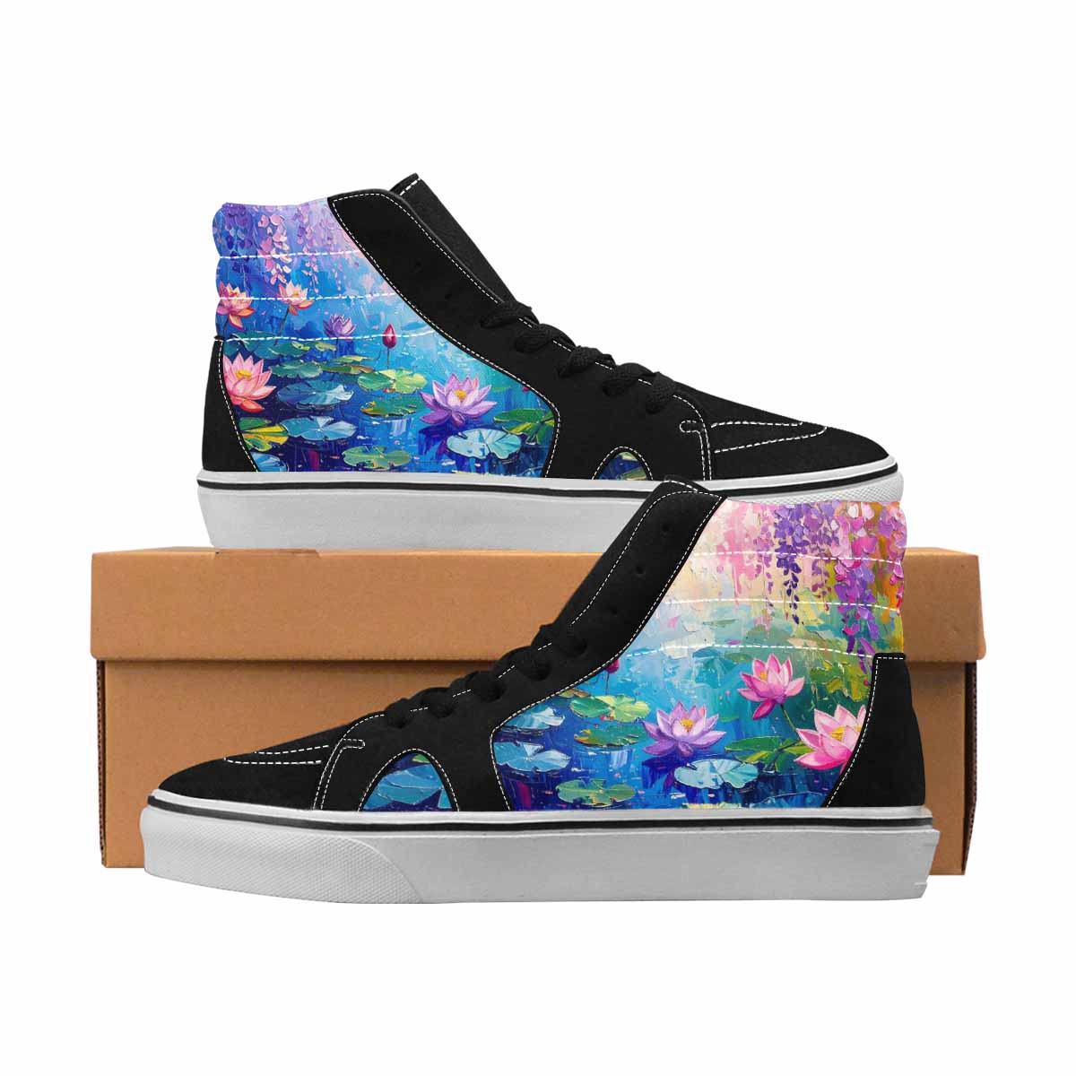 MEN'S Monet Full Color High Top Canvas Bold Print Aesthetic Sneakers