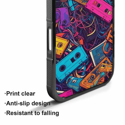 iPhone 17 Case — Retro Cassette Tape Pattern Retro Vintage, Custom Made Phone Cover
