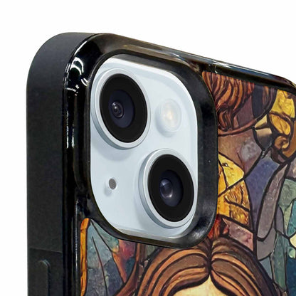 iPhone 15 Plus Case — Jesus Face Small Cross And Faith, Custom Printed Phone Case