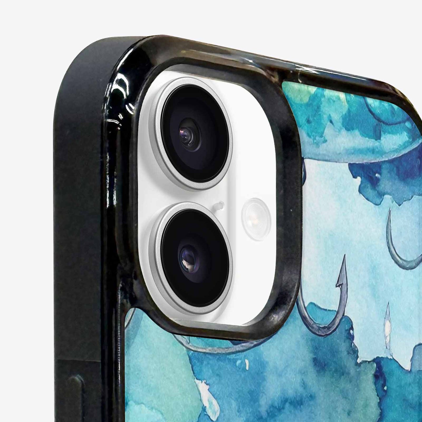 iPhone 16 Plus Case — Fishing Lure And Hook Pattern Seamless, Custom Print Case Cover