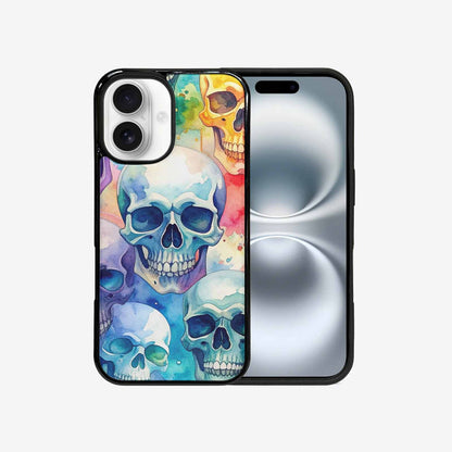 iPhone 16 Case — Kulls Watercolor Skulls Small Skull Pattern, Customized Protective Case