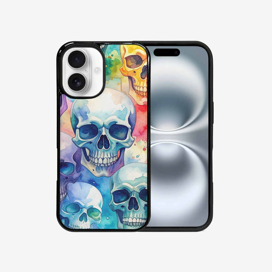 iPhone 16 Case — Kulls Watercolor Skulls Small Skull Pattern, Customized Protective Case
