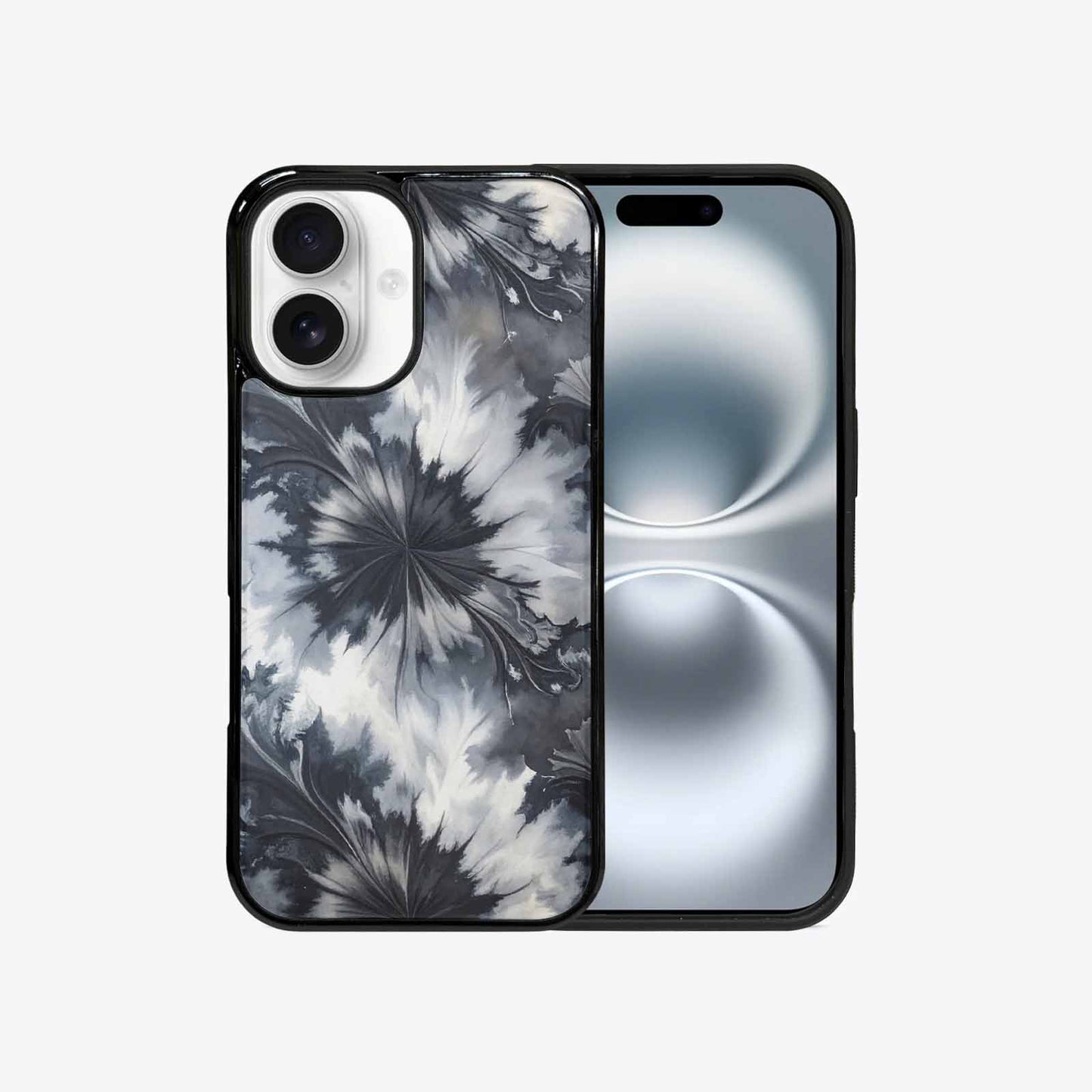 iPhone 16 Case — Tie Dye Black And Gray Blended, Custom Phone Case