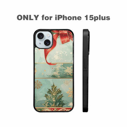 iPhone 15 Plus Case — Christmas Wrapping Paper Pattern Art Wallpaper, Customized Protective Case