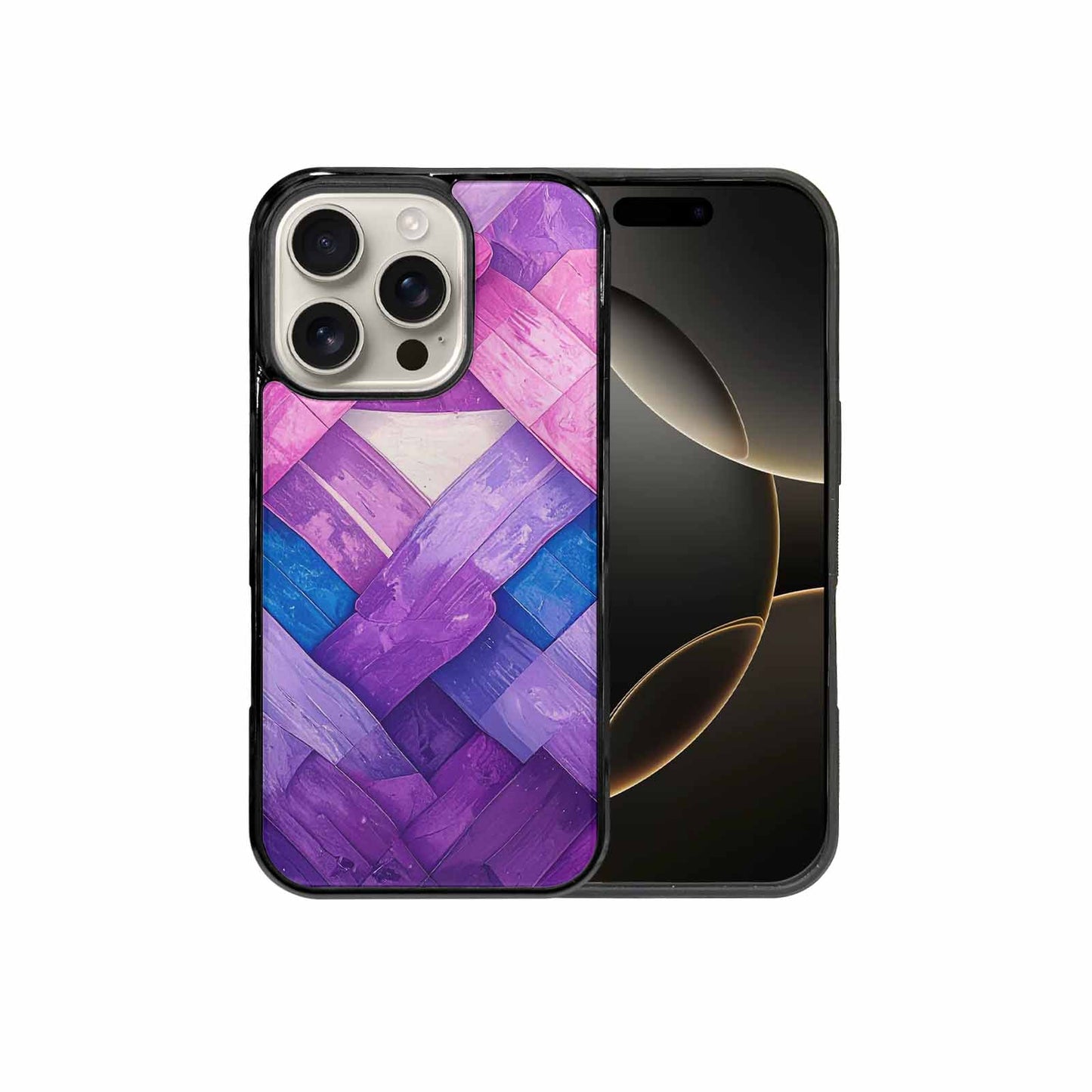 iPhone 16 Pro Case — Bisexual Flag Color Theme Small Rainbow, Custom Designed Case Cover