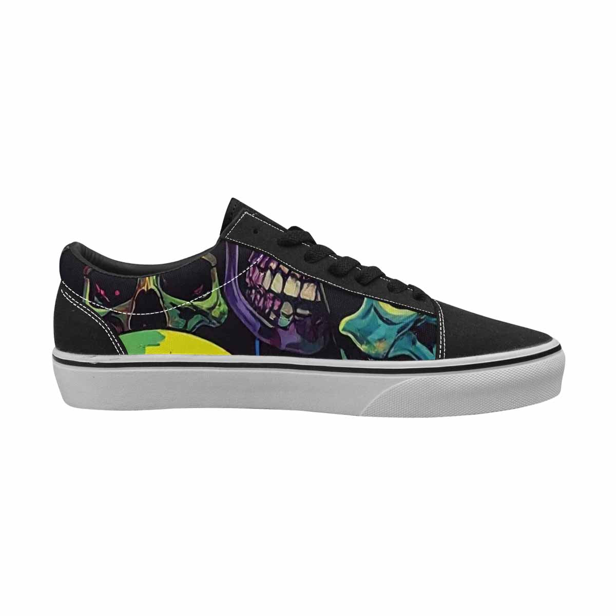 WOMEN'S 1000s Skulls Neon Camo Lace-Up Canvas Vibrant Chaos Sneakers