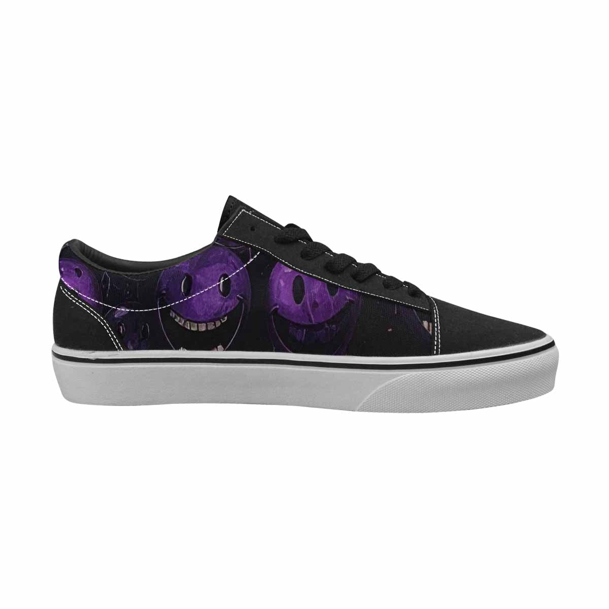 WOMEN'S Melting Moon Smiley Lace-Up Canvas Grunge Shoes