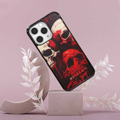 iPhone 15 Pro Max Case — 1000\'s Of Skulls Overlapping Eachother Everywhere, Original Design Phone Case