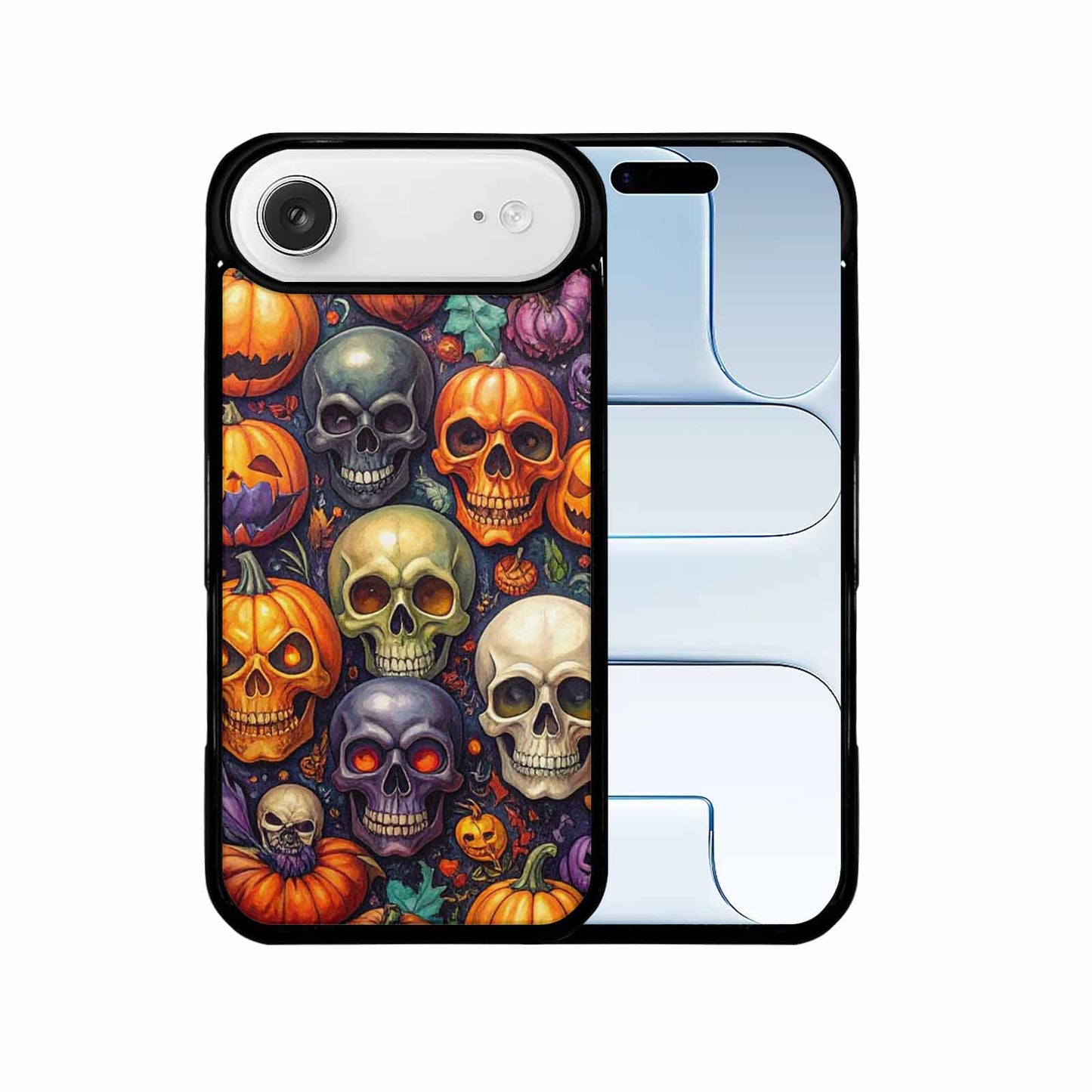 iPhone 17 Air Case — Skulls Halloween Orange Black Small Gothic, Customized Protective Case