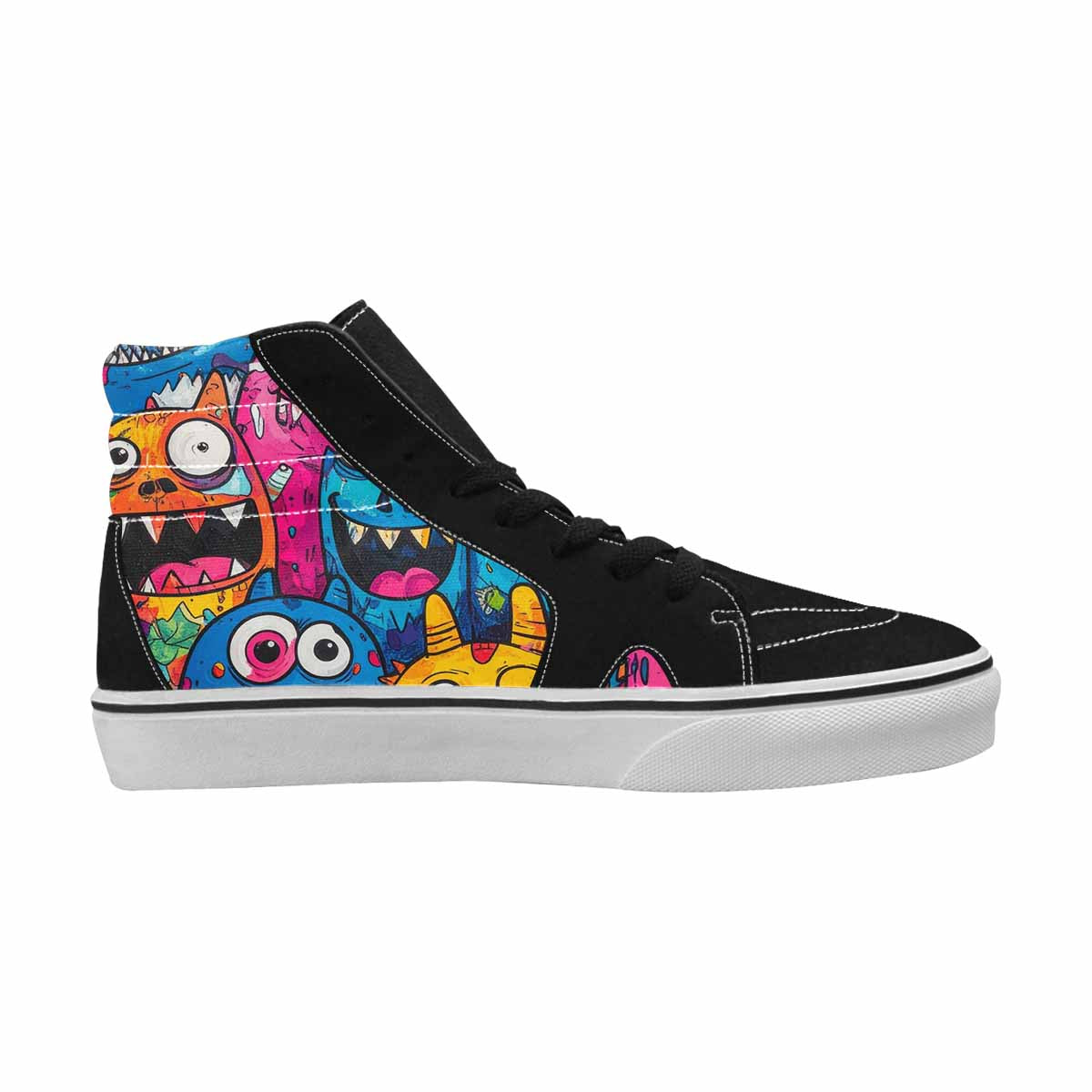 MEN'S Goofy Cartoon Monster High Top Canvas Cottagecore Custom Shoes