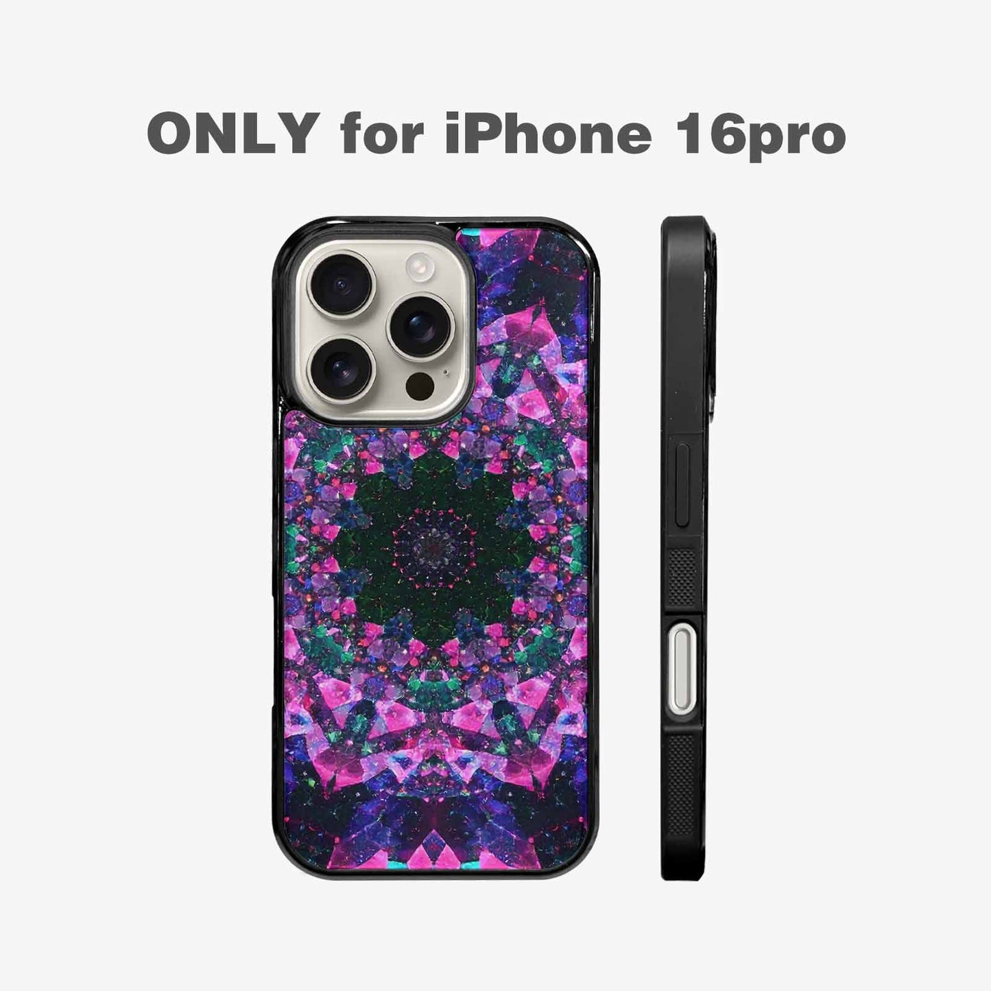 iPhone 16 Pro Case — Crystal Mandala Art Seamless Pattern Vibrant, Original Design Phone Case