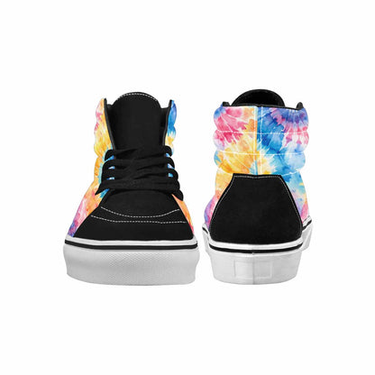 WOMEN'S Tie Dye Swirl High Top Canvas Neon Fantasy Custom Shoes