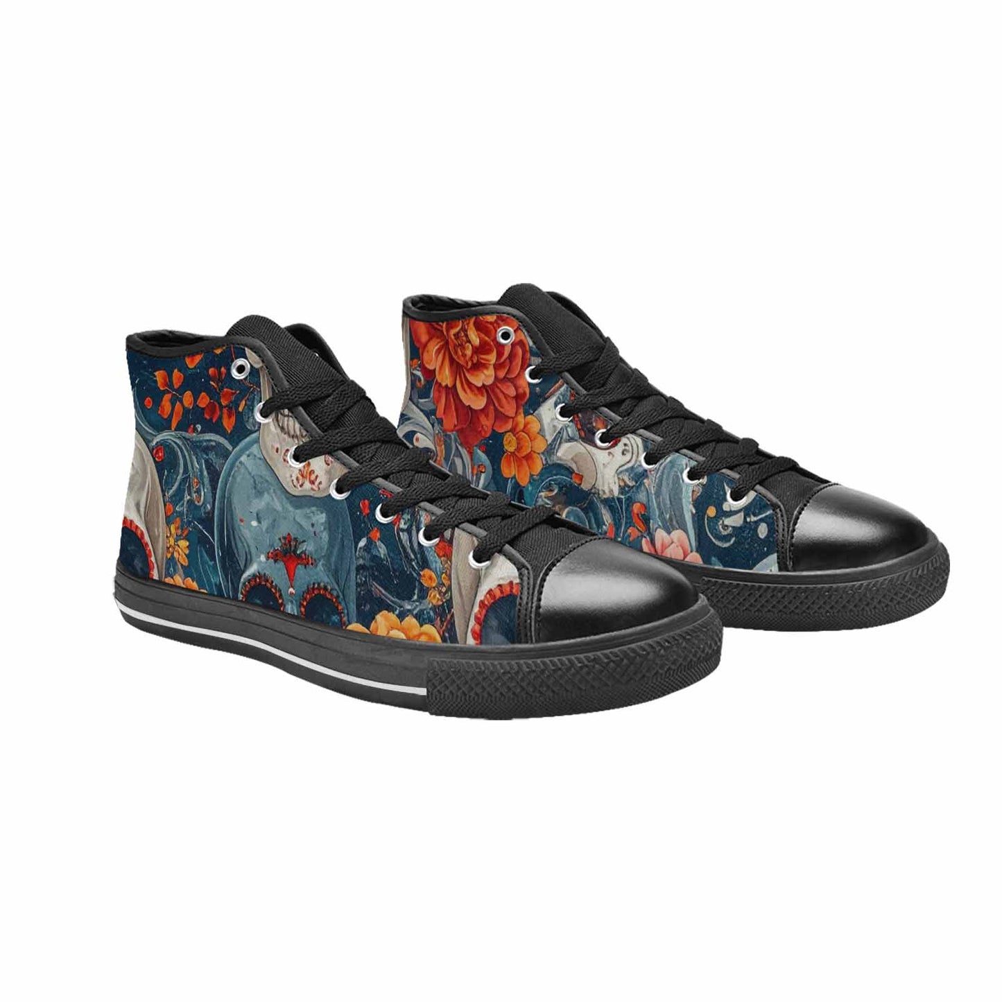 MEN'S Marble Skull High Top Canvas Dreamcore Custom Sneakers