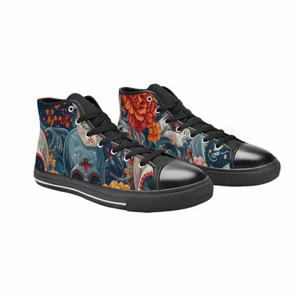 MEN'S Marble Skull High Top Canvas Dreamcore Custom Sneakers