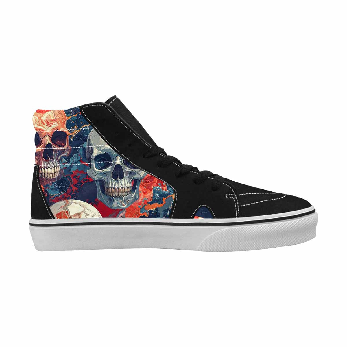 WOMEN'S Marble Skull High Top Canvas Dark Academia Custom Shoes
