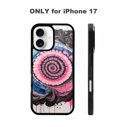 iPhone 17 Case — Tie Dye Swirls Black Tie Dye, Personalized Phone Case