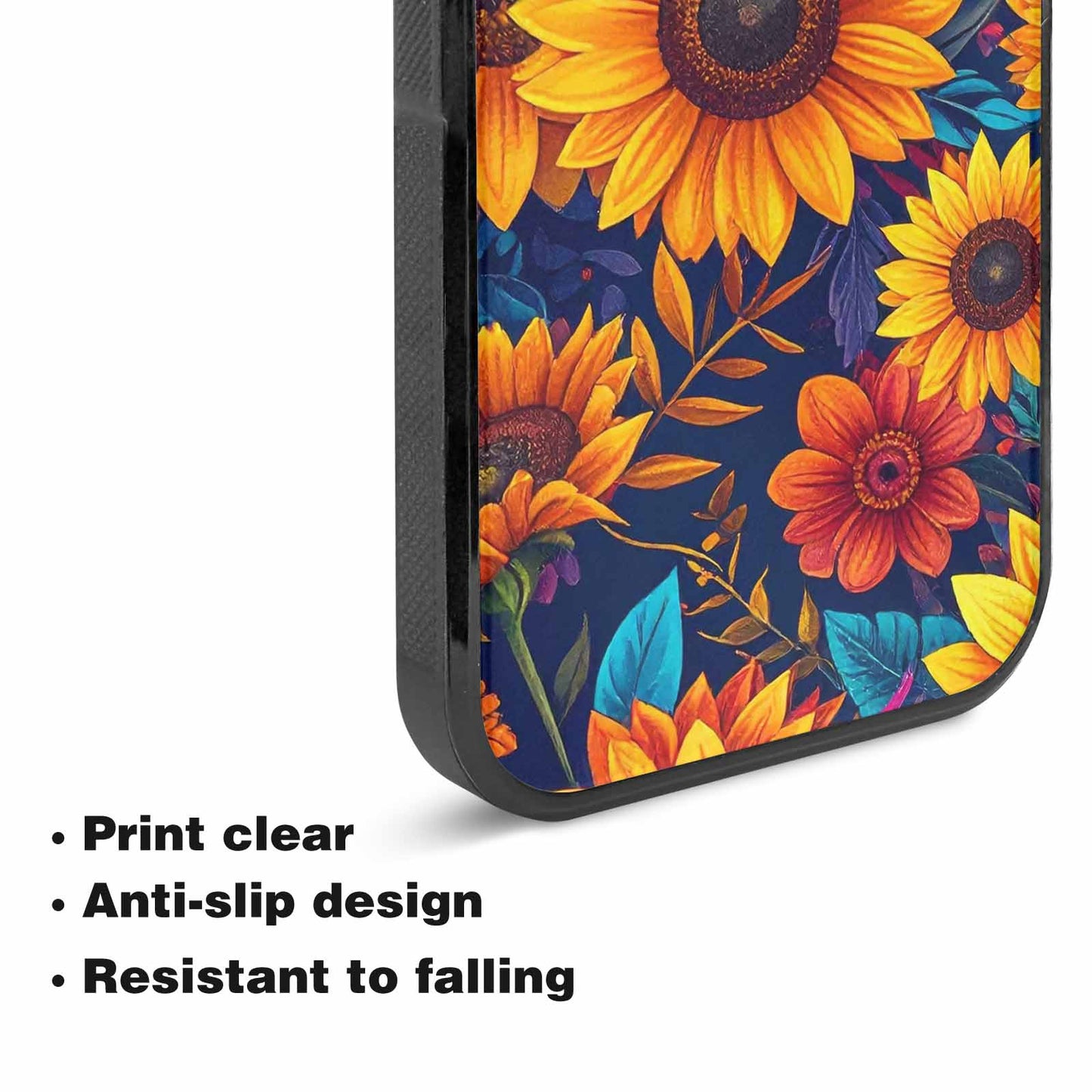 iPhone 15 Plus Case — Sunflower Skulls Print Custom, Custom Printed Phone Case