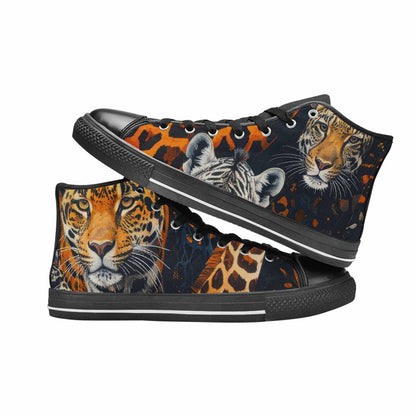 WOMEN'S Animal Print High Top Canvas Dark Academia Custom Shoes