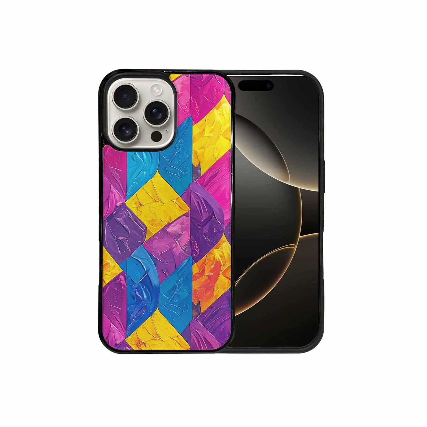 iPhone 16 Pro Max Case — Pansexual Flag Color Theme Small Rainbow, Customized Protective Case