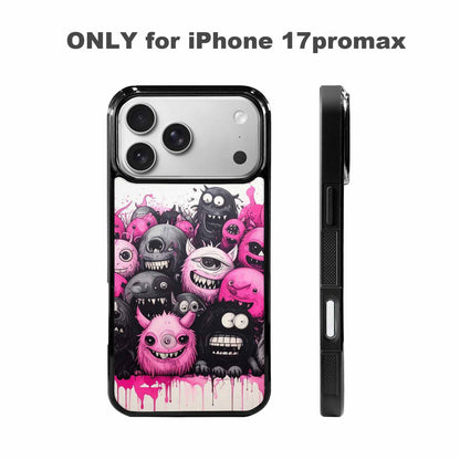 iPhone 17 Pro Max Case — Monsters (general) Black &amp; Cartoon Cute, Custom Phone Case