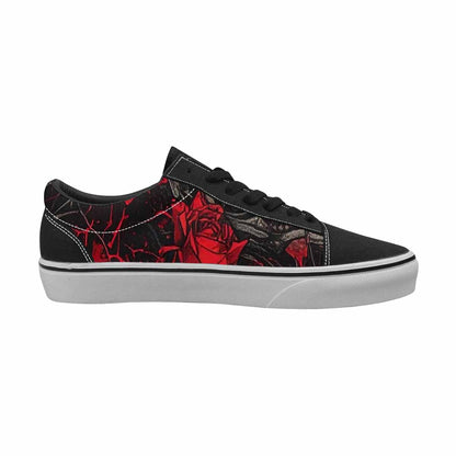 WOMEN'S Skull Roses Lace-Up Canvas Cottagecore Custom Sneakers