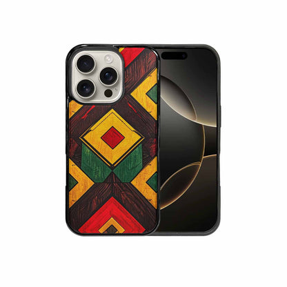 iPhone 16 Pro Case — African Kente Cloth Inspired Pattern Geometric, Custom Printed Phone Case