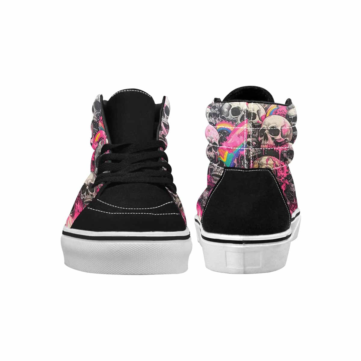 MEN'S Rainbow From Skull S High Top Canvas Wallpaper Art Sneakers
