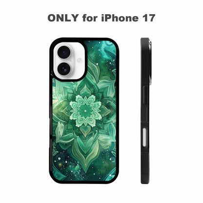 iPhone 17 Case — Galaxy Art Green Teal Galaxy Space, Original Design Phone Case