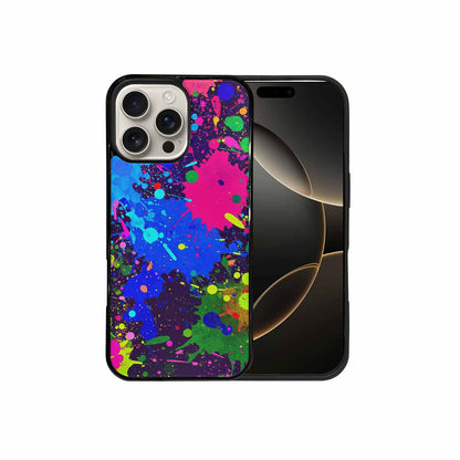 iPhone 16 Pro Max Case — Neon Paint Splatter Custom, Custom Designed Case Cover