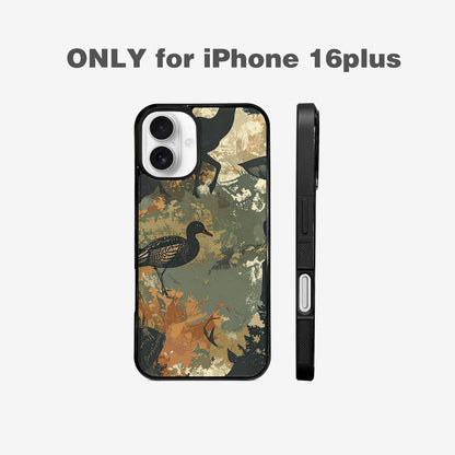 iPhone 16 Plus Case — Hunting Camouflage Pattern With Deer And, Custom Printed Phone Case