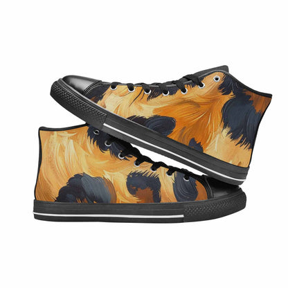 WOMEN'S Leopard Soft Airbrush Gradient High Top Canvas Dark Academia Sneakers