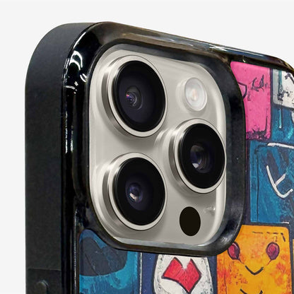 iPhone 16 Pro Case — Hand Drawn Icon Doodle Pattern Hundreds, Unique Phone Case Design