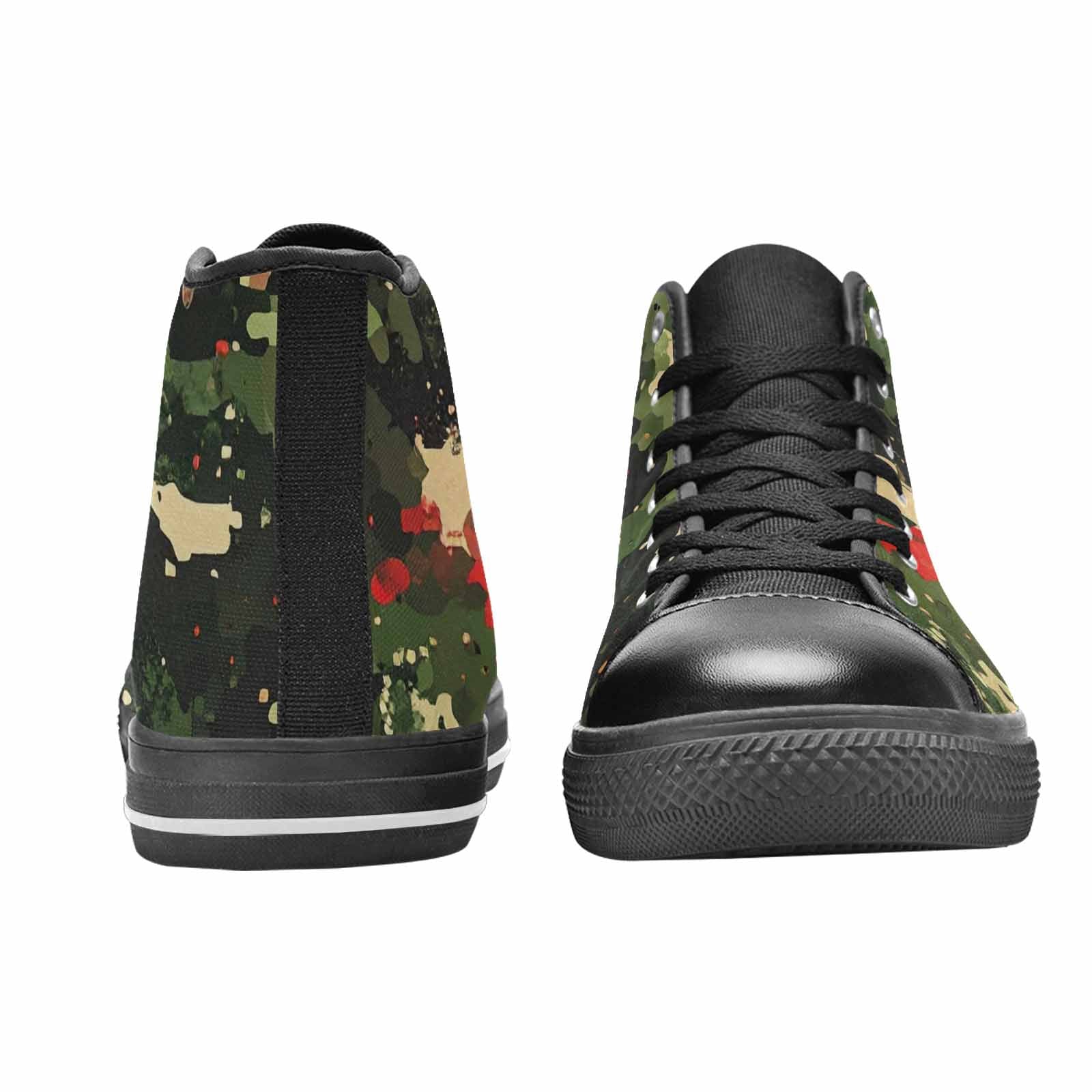 WOMEN'S Military Camouflage Blotch High Top Canvas Vibrant Chaos Shoes