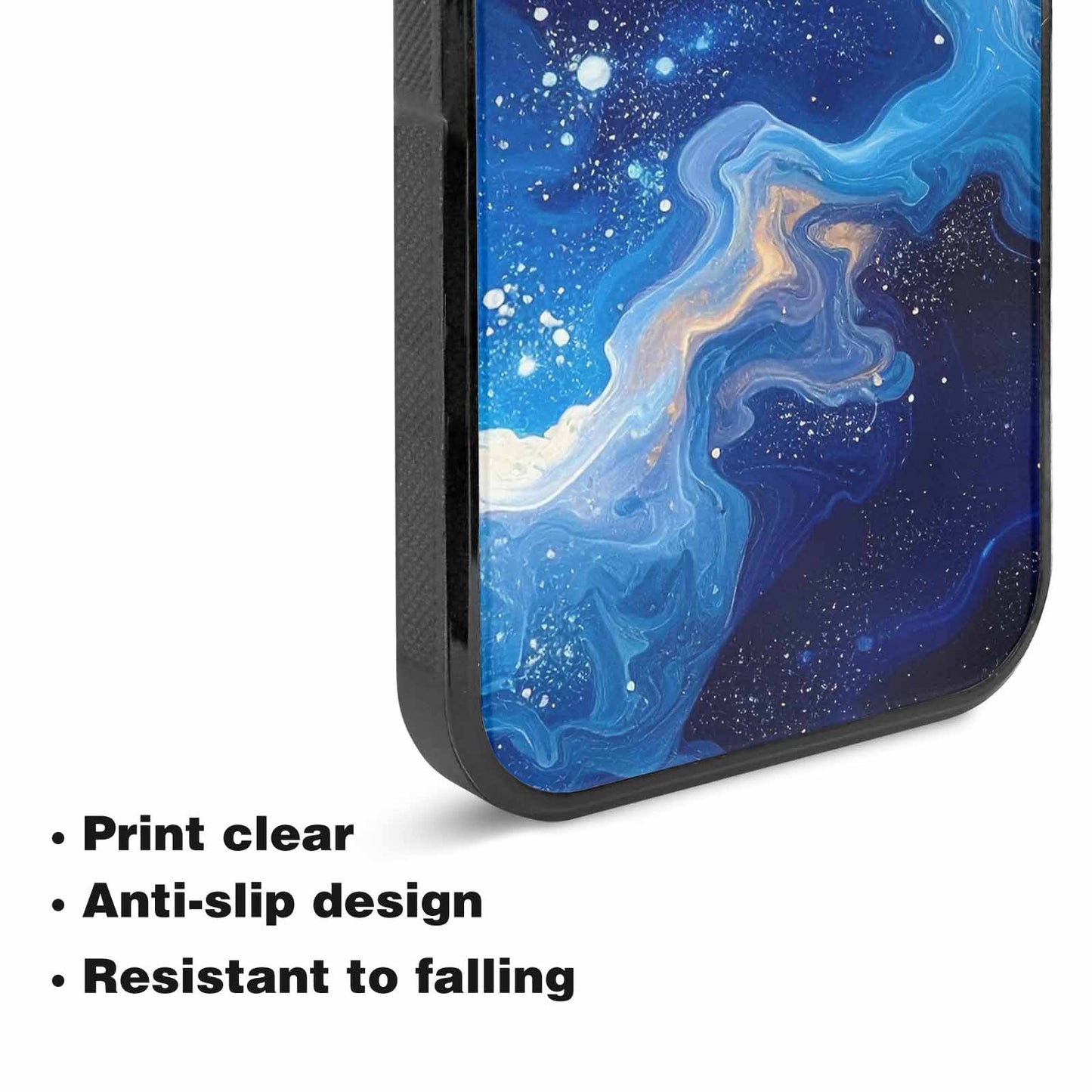iPhone 15 Plus Case — Galaxy Art Blue Starfield Small Galaxy, Personalized Phone Case
