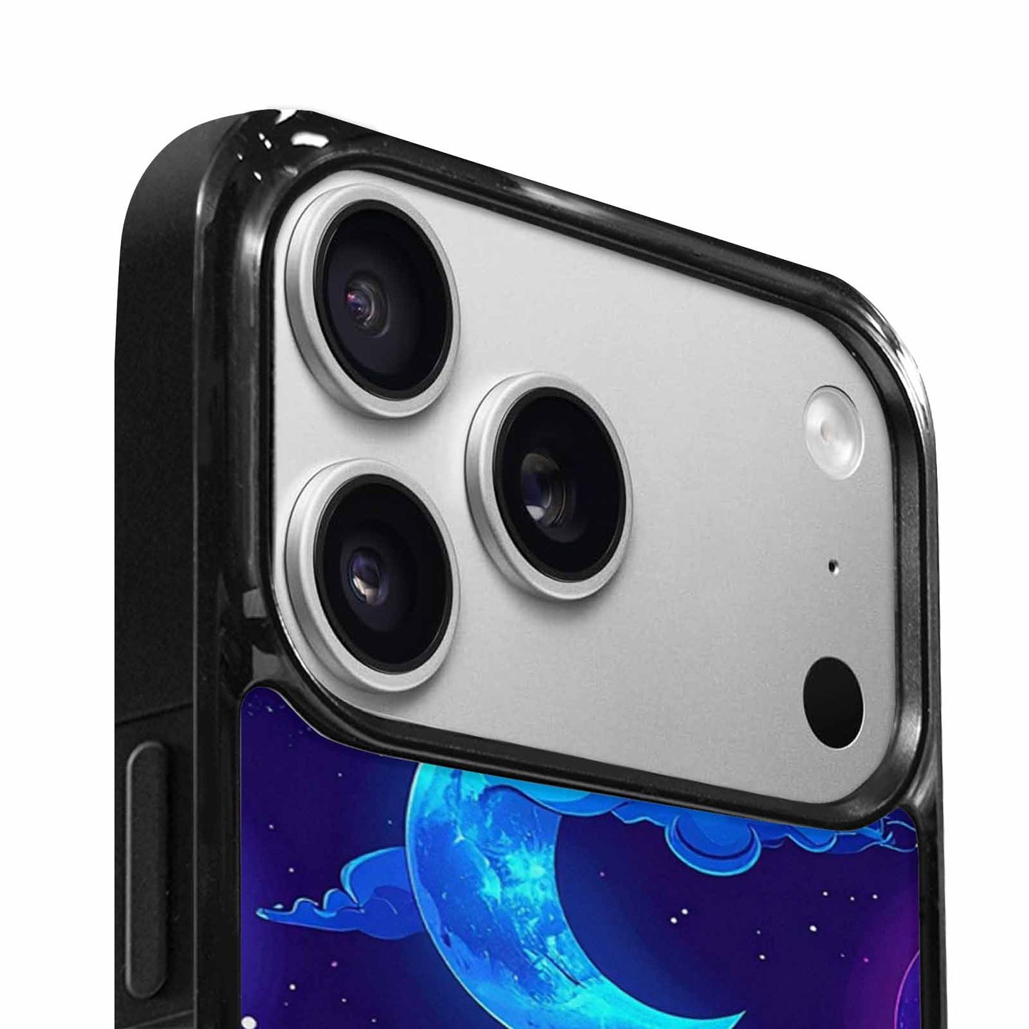 iPhone 17 Pro Case — Neon Winter Moon Seamless Cartoon Cute, Custom Made Phone Cover