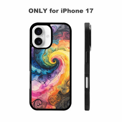 iPhone 17 Case — Black &amp; Blue Ink Tie Dye, Custom Phone Case