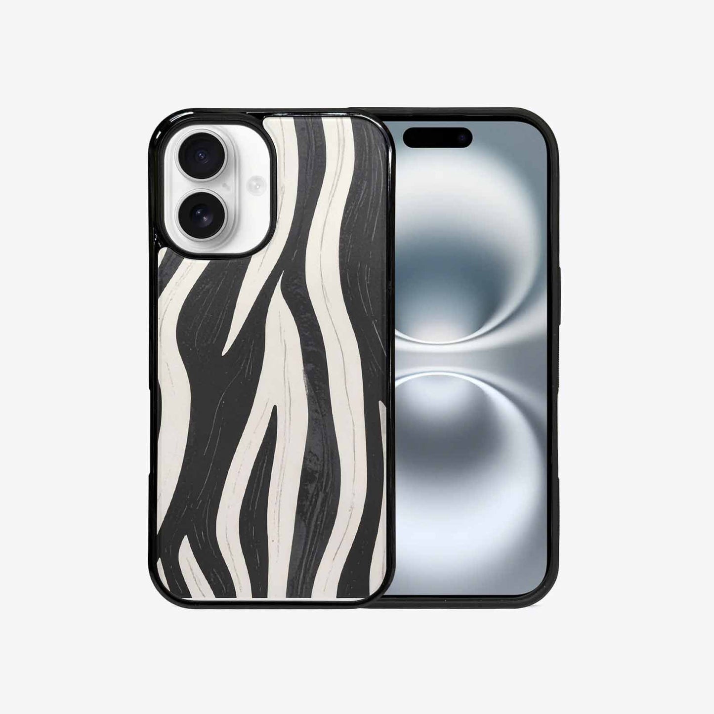 iPhone 16 Case — Modern Zebra Stripe, Custom Print Case Cover