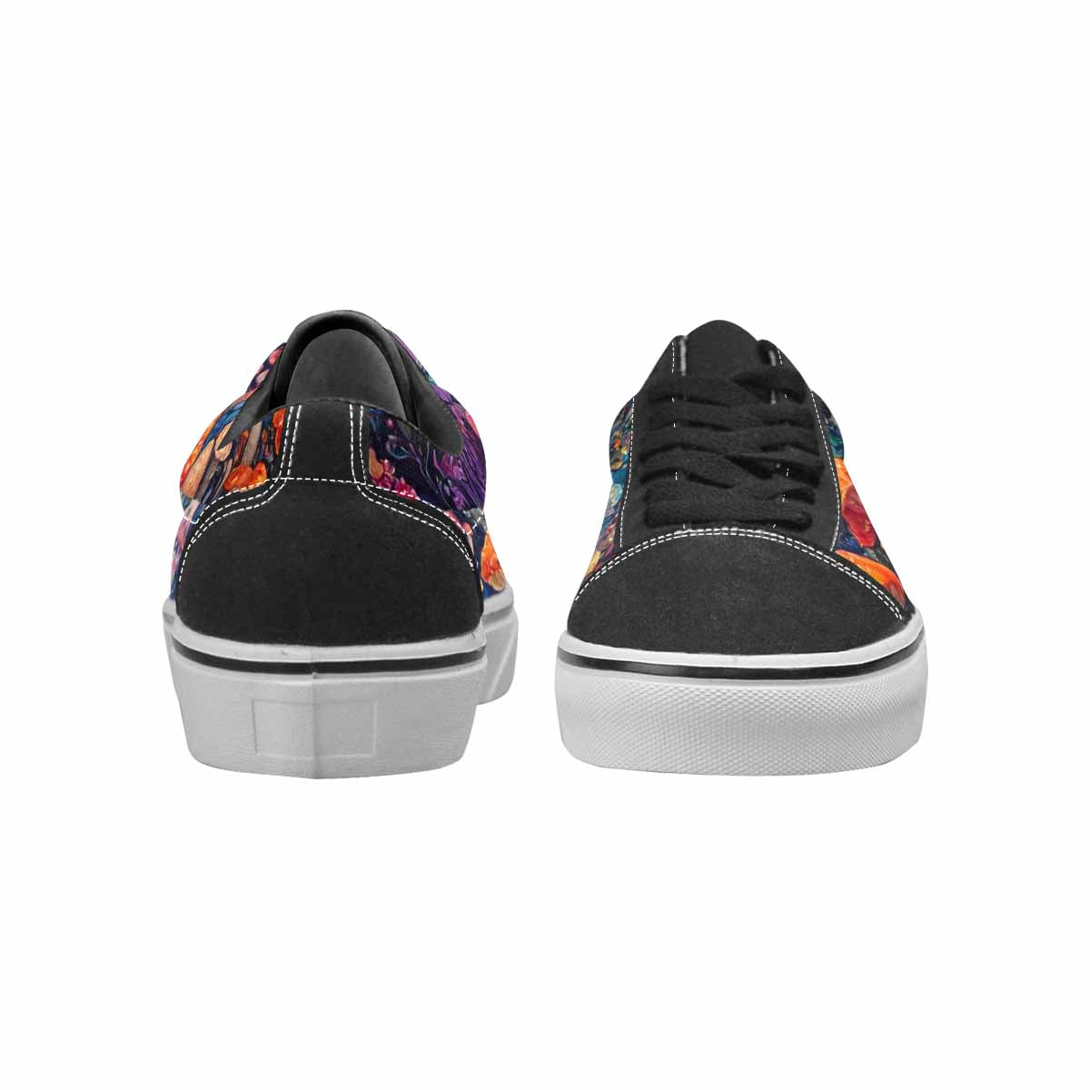 WOMEN'S Mushrooms (general) Mushrooms Pa Lace-Up Canvas Vibrant Chaos Custom Sneakers