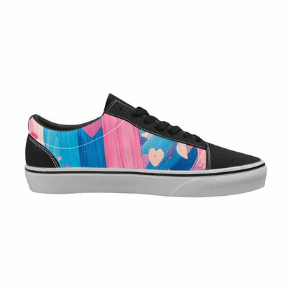 WOMEN'S Transgender Pride Flag Lace-Up Canvas Melting Art Custom Sneakers