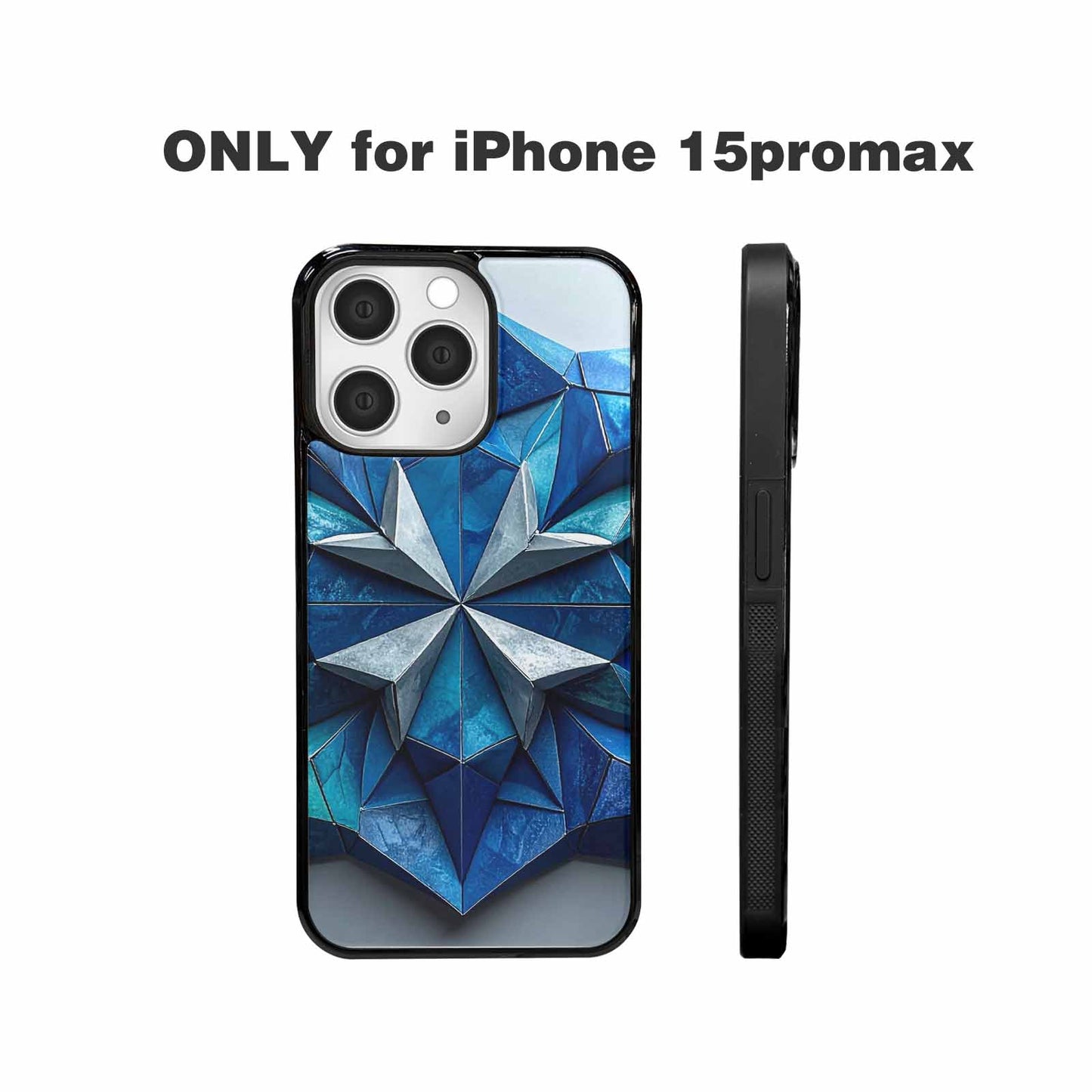 iPhone 15 Pro Max Case — Geometric Origami Art Pattern Personalized Phone, Customized Protective Case