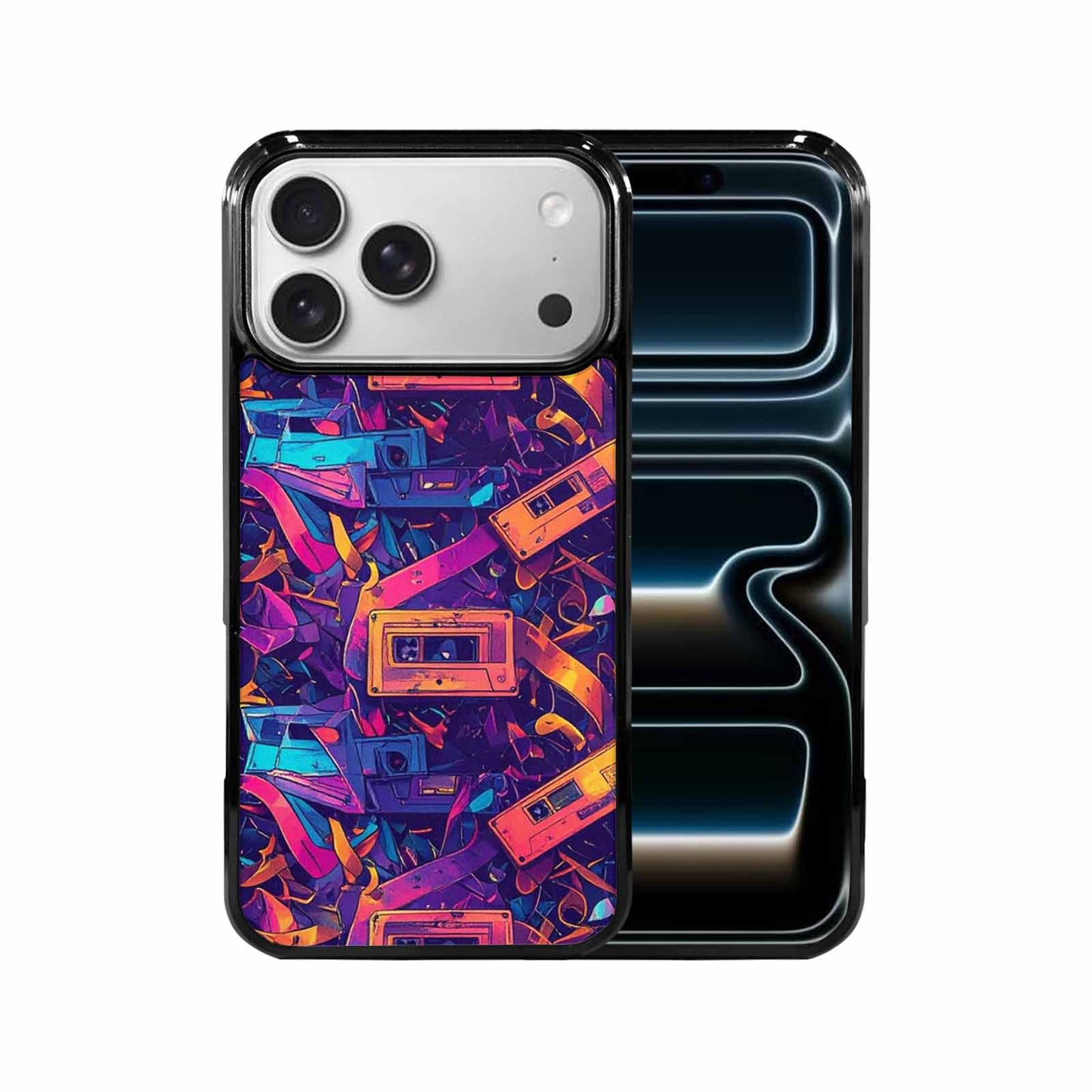 iPhone 17 Pro Max Case — Retro Cassette Tape Pattern Retro Vintage, Custom Designed Case Cover