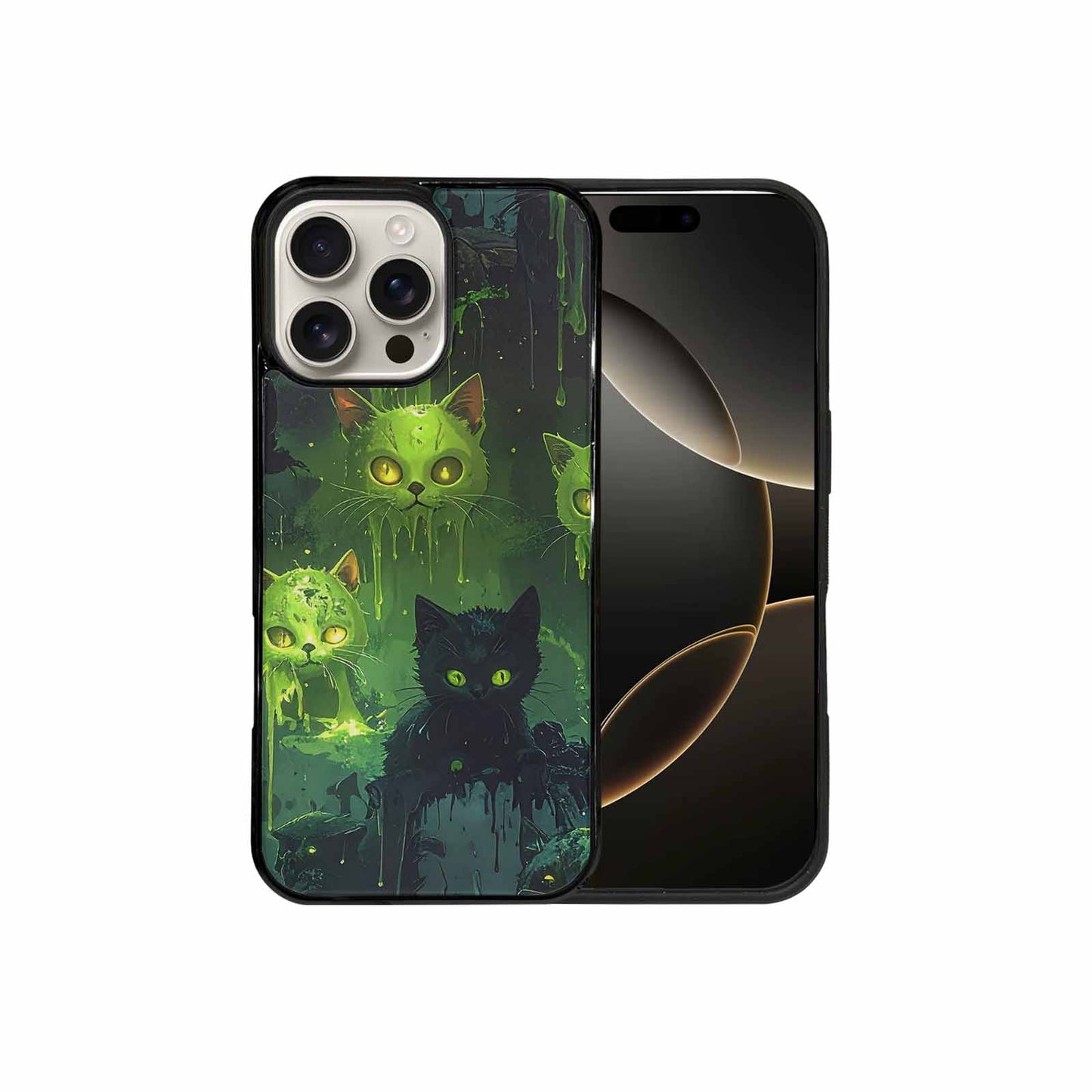 iPhone 16 Pro Max Case — Toxic Melting Skeleton Cats Small Toxic, Custom Print Case Cover