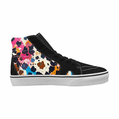 WOMEN'S Cow Animal Print High Top Canvas Dreamcore Custom Sneakers
