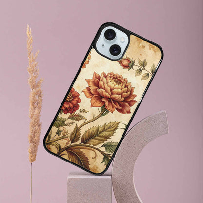 iPhone 15 Plus Case — Vintage Botanical Art Pattern, Custom Printed Phone Case