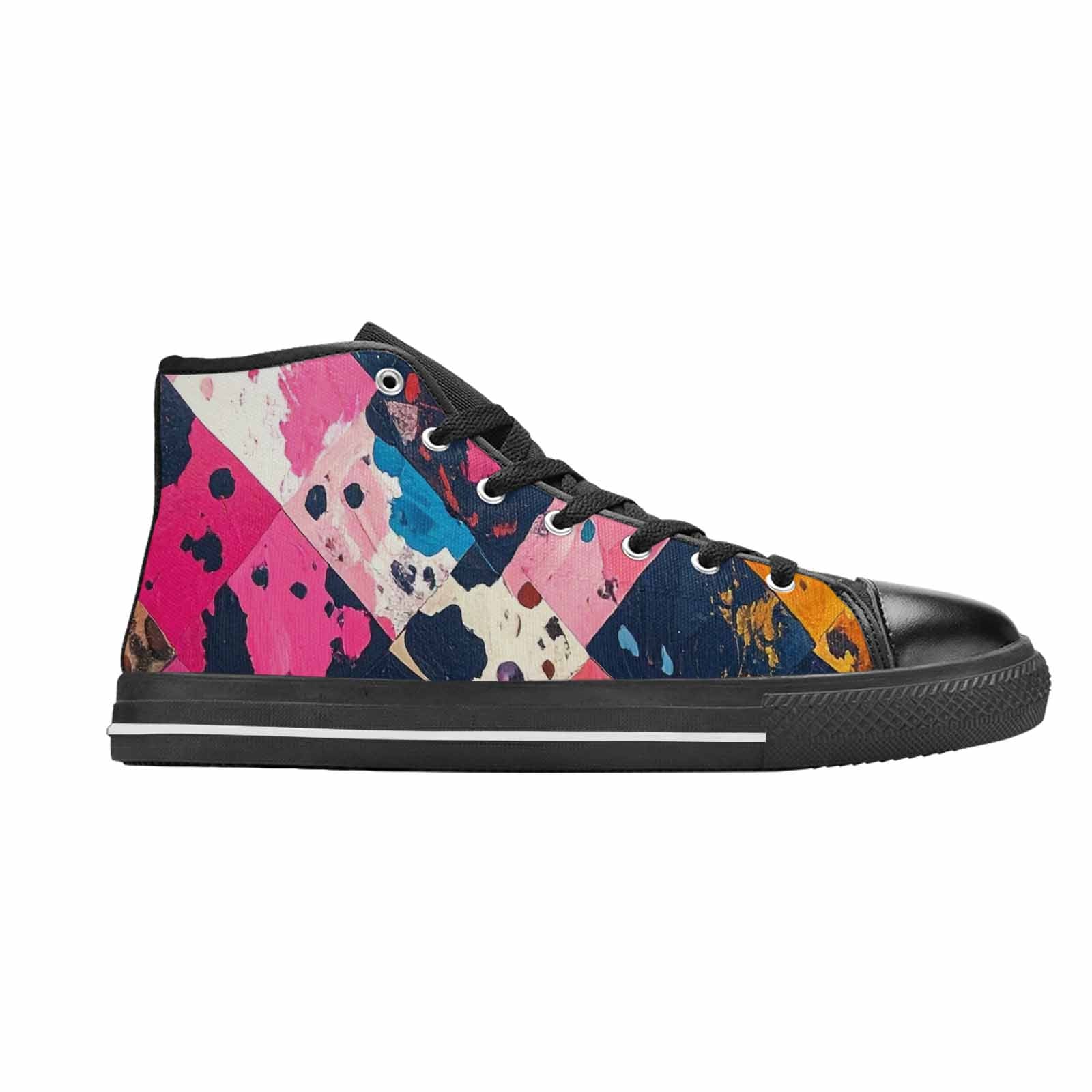 MEN'S Cow Animal Print High Top Canvas Vivid Custom Sneakers
