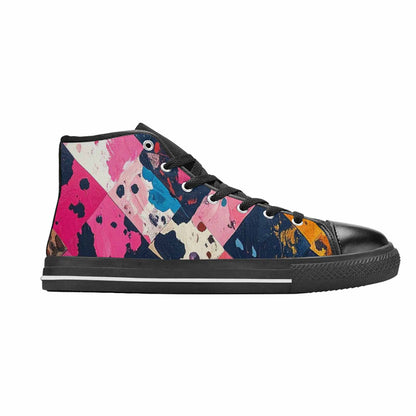 MEN'S Cow Animal Print High Top Canvas Vivid Custom Sneakers