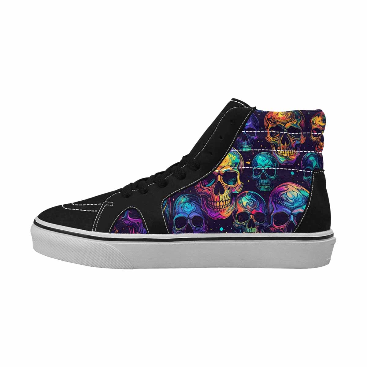 WOMEN'S Galaxy Skulls High Top Canvas Dark Academia Custom Sneakers